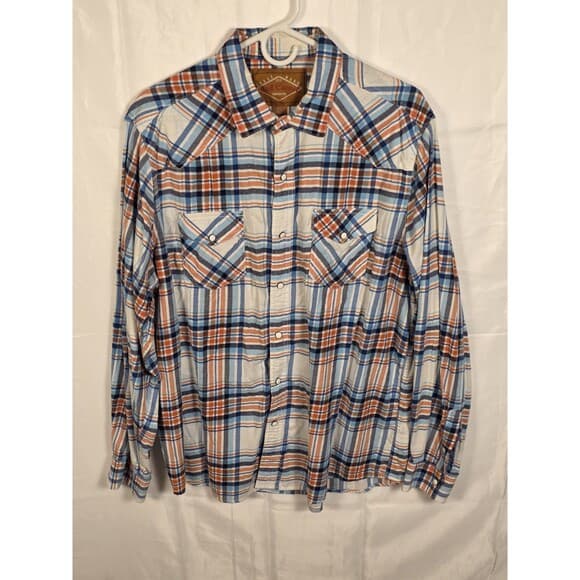 Red Camel Men's XL Plaid Western Pearl Snap Long Sleeve Button‎ Up Shirt - Thumbnail 11
