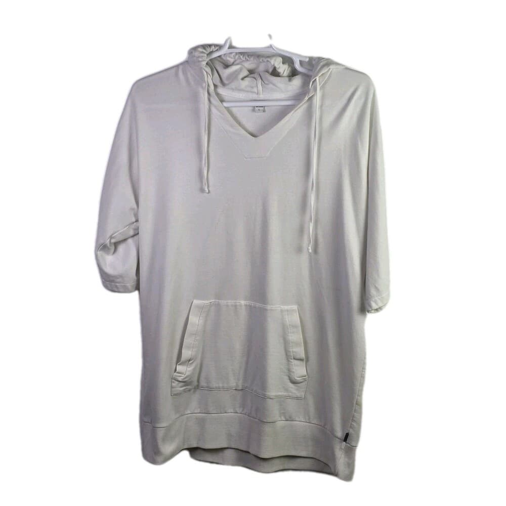 Dkny Sport Women's Large White Hooded Sweatshirt Dress - Thumbnail 7