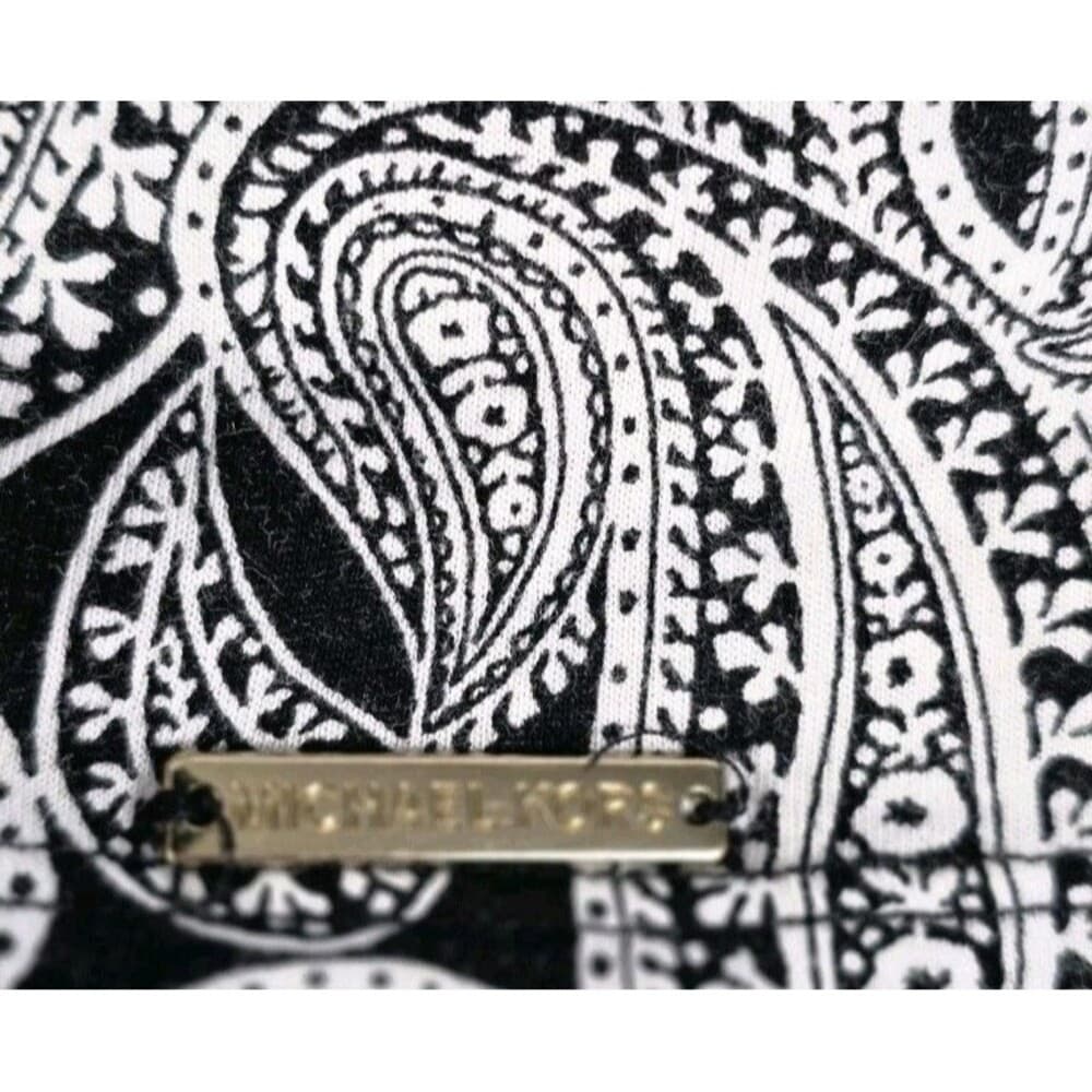 Michael Kors Women's Medium‎ Paisley Gray & Black Blouse - Thumbnail 4