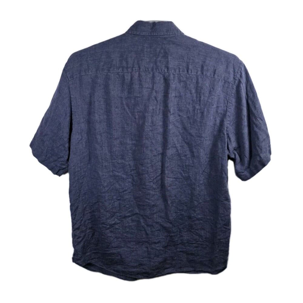 UNTUCKit Men's XL Tre Navy Blue Linen Wrinkle Resistant Short Sleeve Shirt‎ - Thumbnail 6