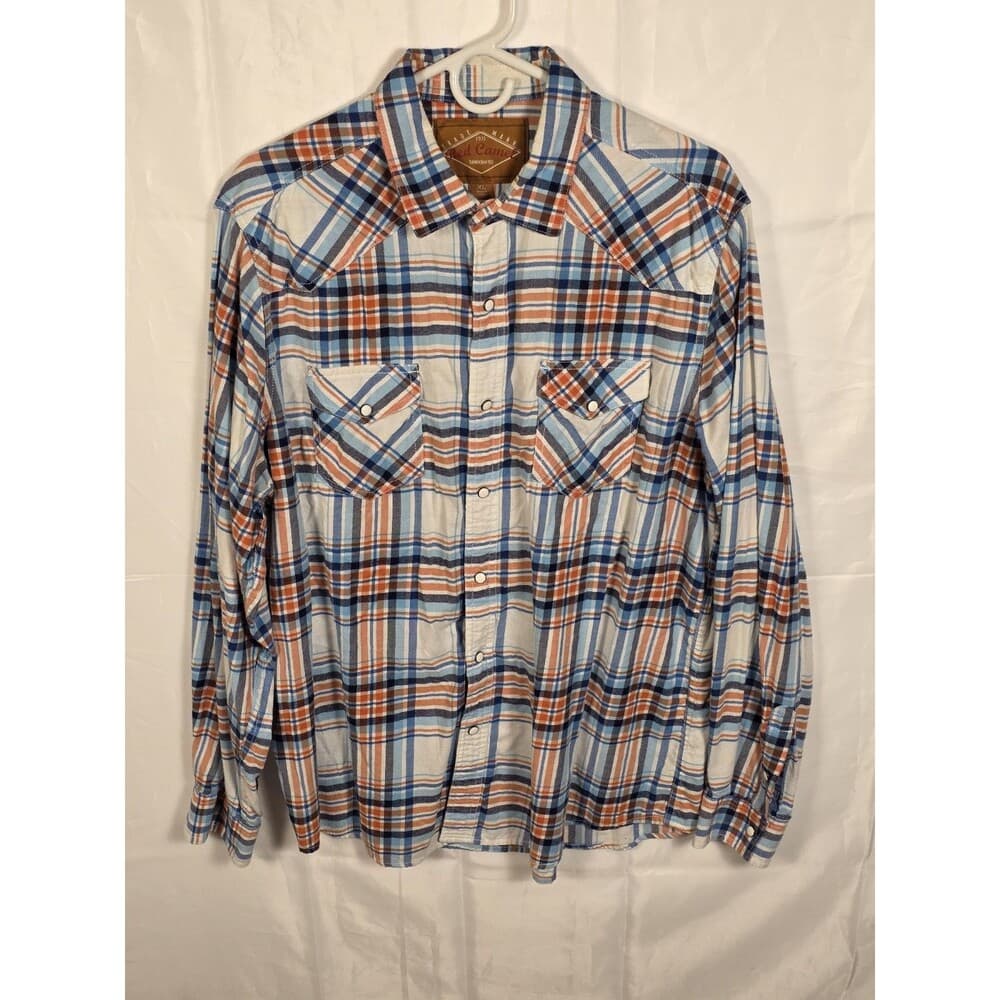 Red Camel Men's XL Plaid Western Pearl Snap Long Sleeve Button‎ Up Shirt - Thumbnail 10
