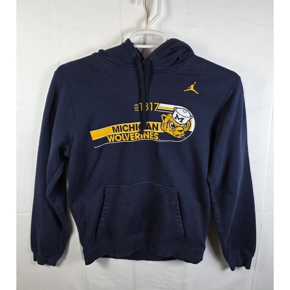 Vintage Jordan Michigan Wolverines Medium Blue Hoodie‎ Hoodie - Thumbnail 9