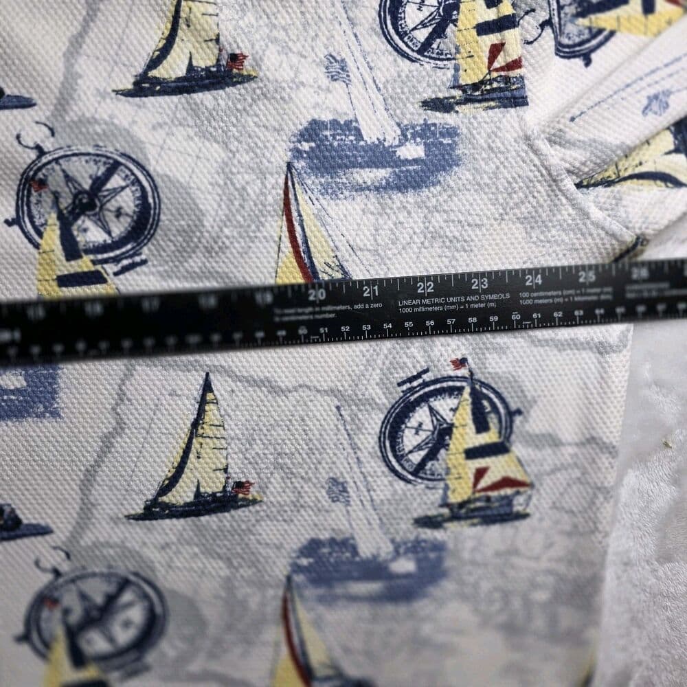 Cotton Traders Sport Men's XL Multicolored Nautical Short Sleeve Polo Shirt - Thumbnail 5