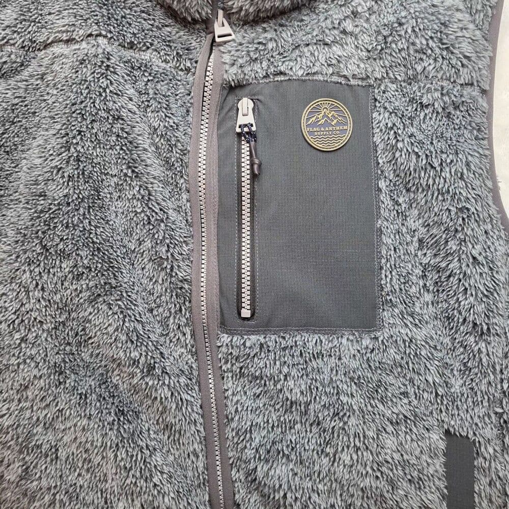 Flag & Anthem Vest Mens Large Gray‎ & Black Outerwear Full Zip Vest - Thumbnail 6