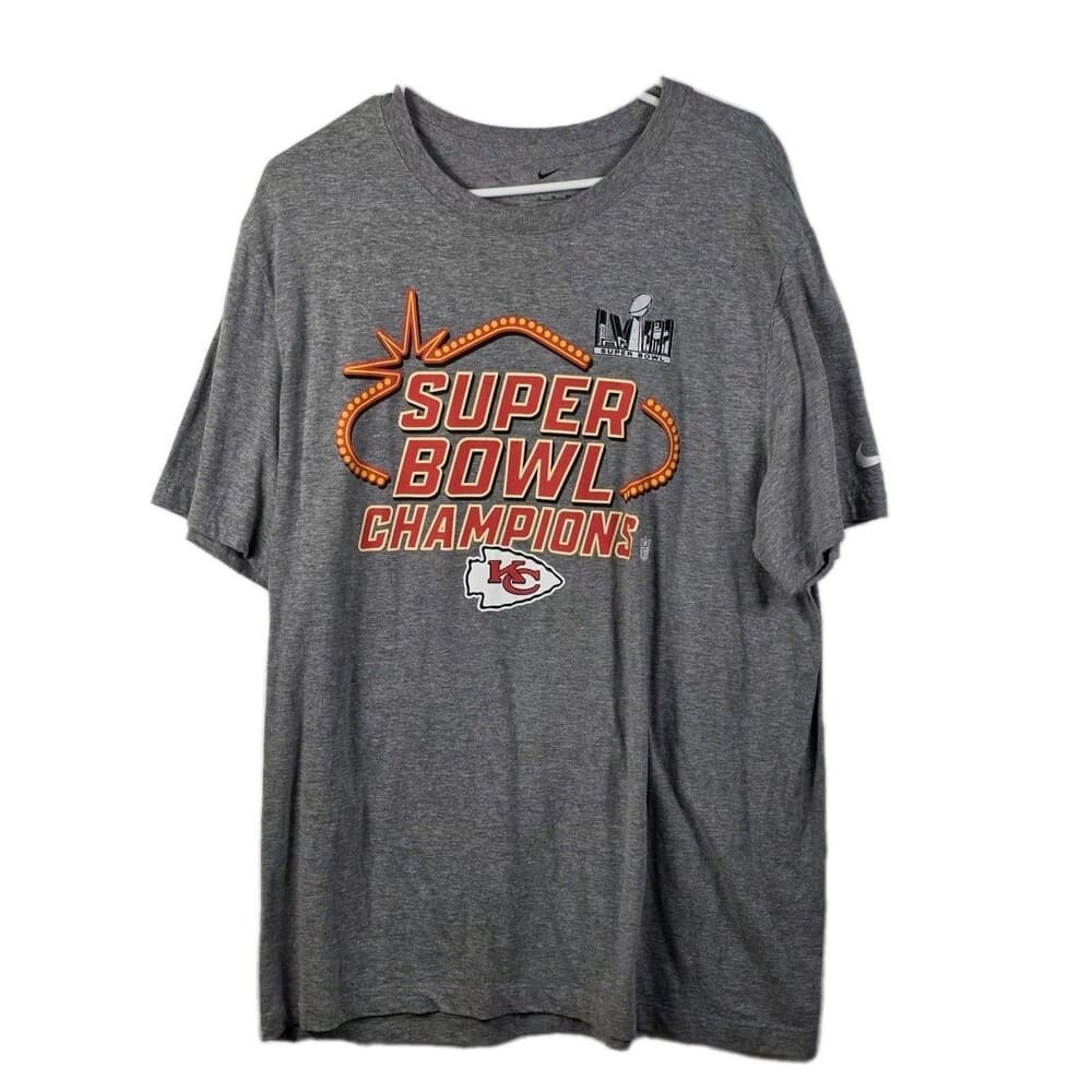 Nike Kansas City Chiefs Men's XL‎ Gray Super Bowl Champs T-Shirt - Thumbnail 7