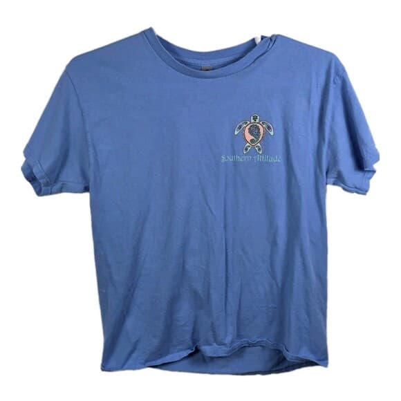 Southern Attitude Women's Medium Paisley Turtle Light‎ Blue T-shirt - Thumbnail 8