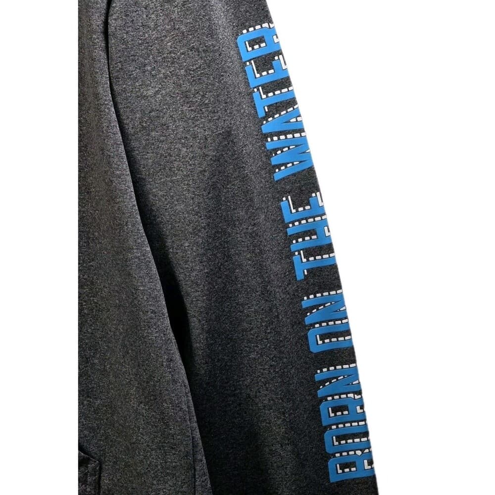 Costa Men's XL Grey " Boat On The Water "Long Sleeve Hoodie - Thumbnail 4