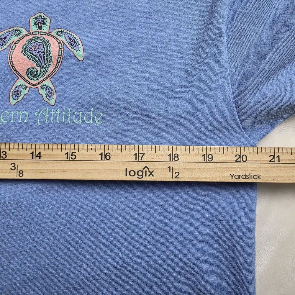 Southern Attitude Women's Medium Paisley Turtle Light‎ Blue T-shirt - Thumbnail 5