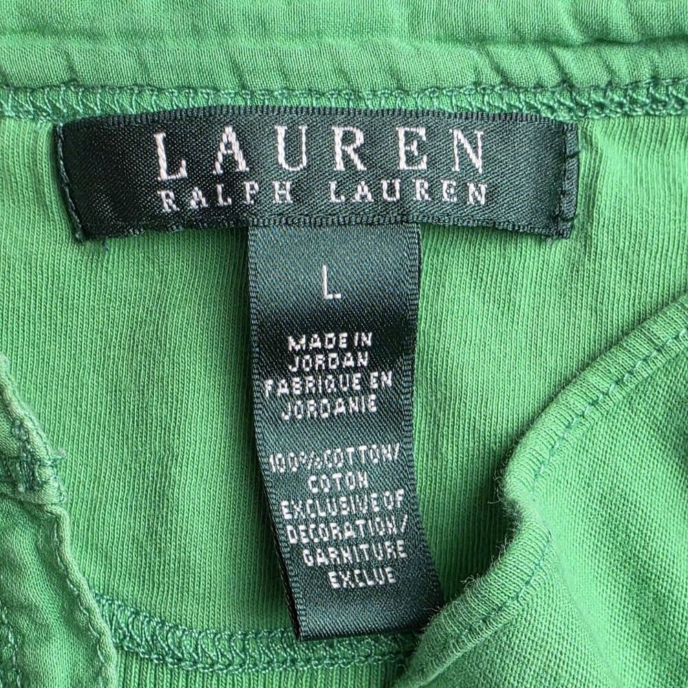 Lauren Ralph Lauren‎ Women's Large Green Ruffle Blouse - Thumbnail 2
