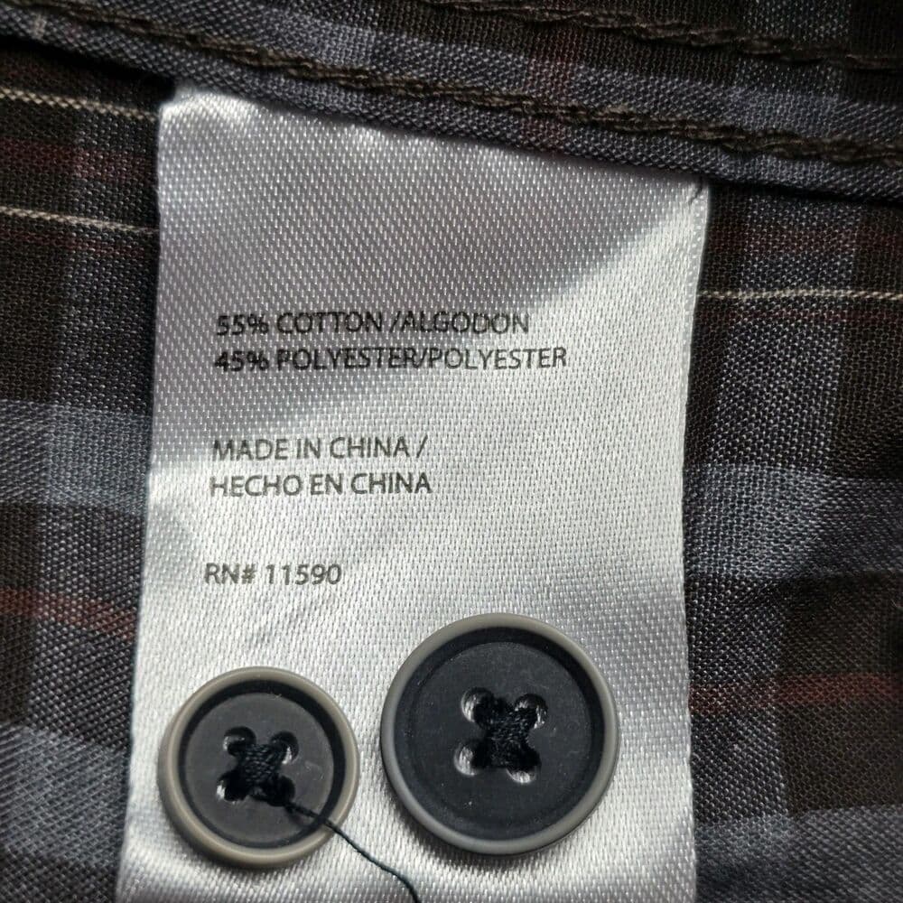 Weatherproof Men's Large Brown Plaid Button Up Long Sleeve Shirt‎ - Thumbnail 5