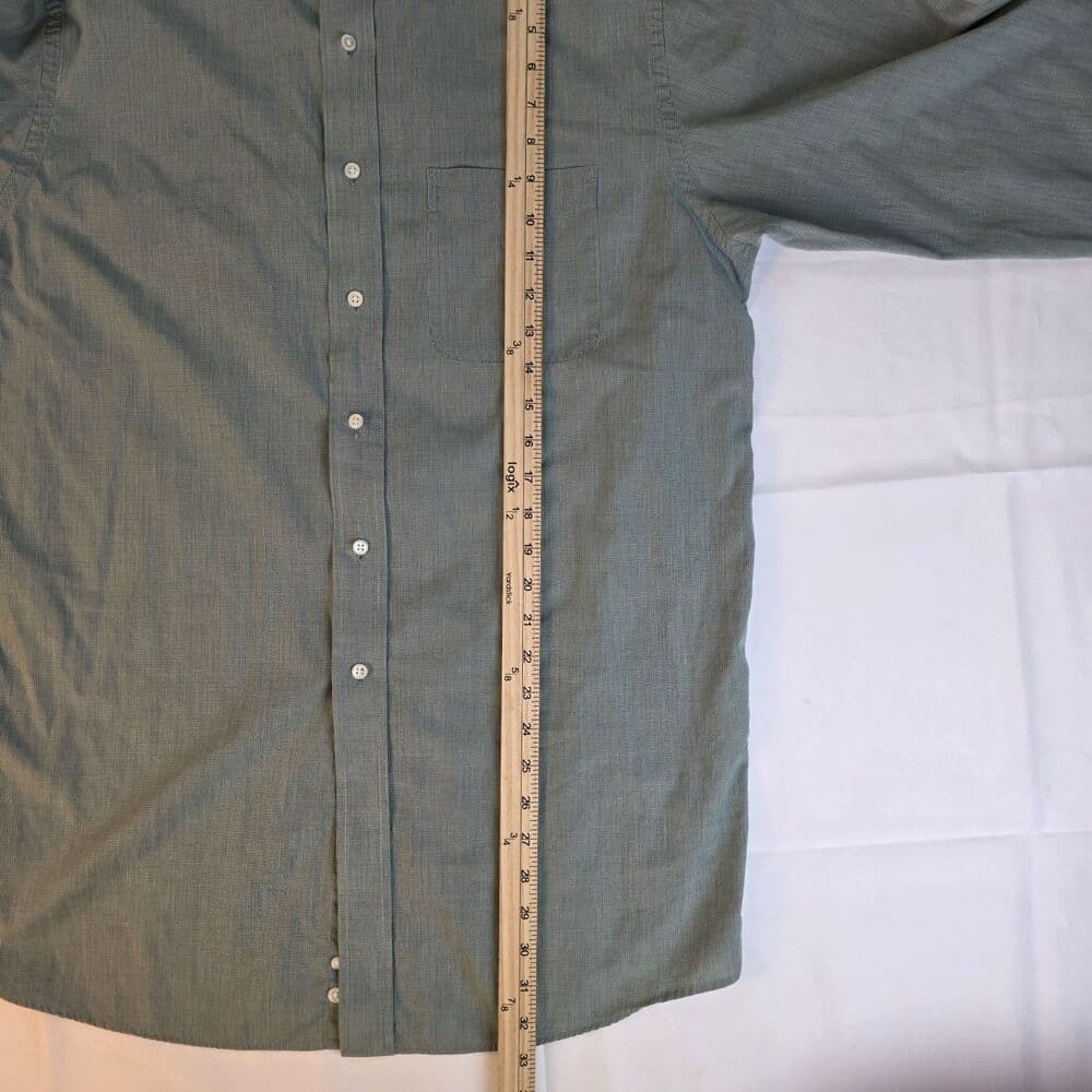 Roundtree‎ & Yorke Men's 15.5 -33 Green Striped Long Sleeve Button Up Shirt - Thumbnail 7
