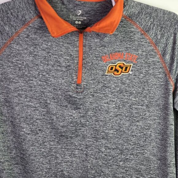 Colosseum Oklahoma State Cowboys Adult XL Gray 1/4" Zip Long Sleeve Pullover - Thumbnail 7