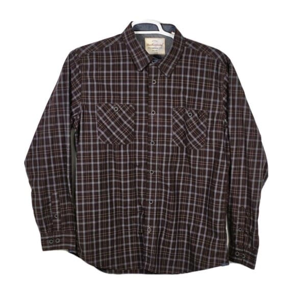 Weatherproof Men's Large Brown Plaid Button Up Long Sleeve Shirt‎ - Thumbnail 8