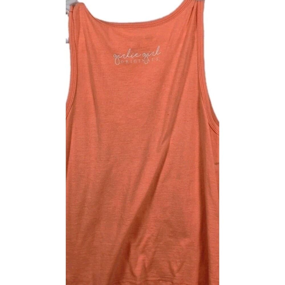 Girlie Girl Originals Women’s Small Orange " Love At The Beach" Tank‎ Top - Thumbnail 5