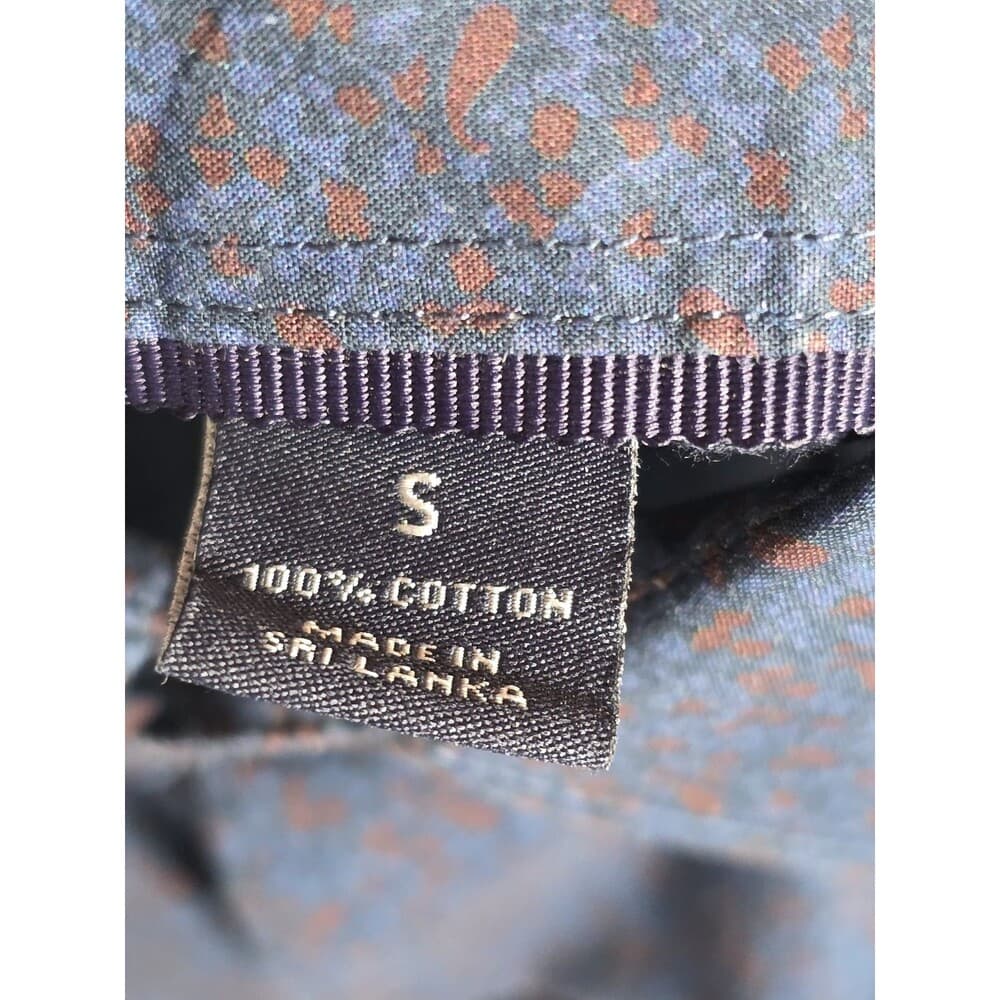 Hart Schaffner Marx‎ Mens Small Blue Paisley Long Sleeve Button Up Shirt - Thumbnail 2