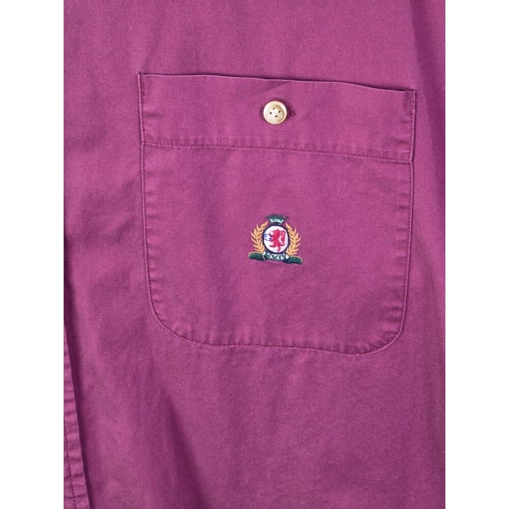 BB Classics Mens XXL Red Embroidered Crest Logo Short Sleeve Button‎ Up Shirt - Thumbnail 2