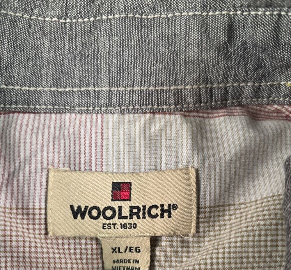 Woolrich Men's XL Dark Grey Short Sleeve Button Up Shirt - Thumbnail 2