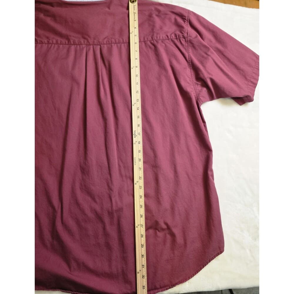 BB Classics Mens XXL Red Embroidered Crest Logo Short Sleeve Button‎ Up Shirt - Thumbnail 7