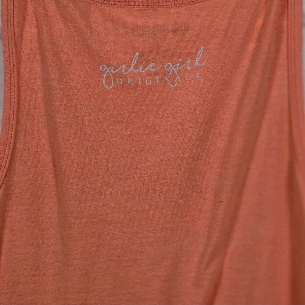 Girlie Girl Originals Women’s Small Orange " Love At The Beach" Tank‎ Top - Thumbnail 4