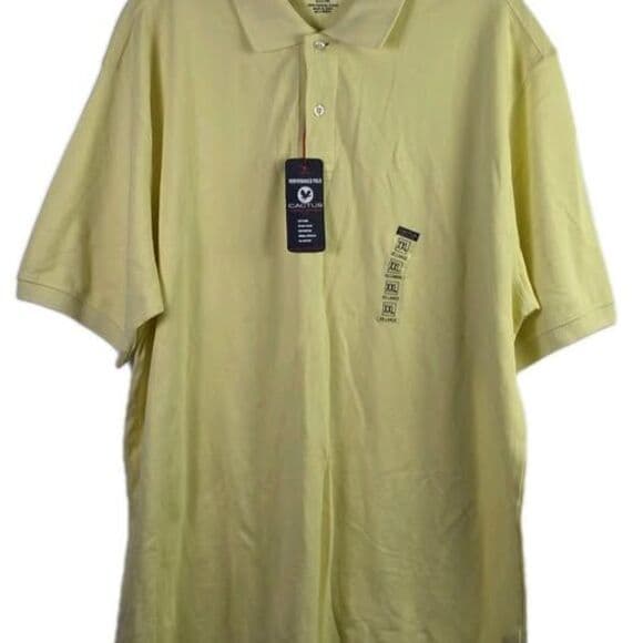 NWT Cactus Men's XXL Yellow Short Sleeve Polo Shirt - Thumbnail 10