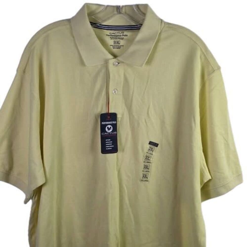 NWT Cactus Men's XXL Yellow Short Sleeve Polo Shirt - Thumbnail 2