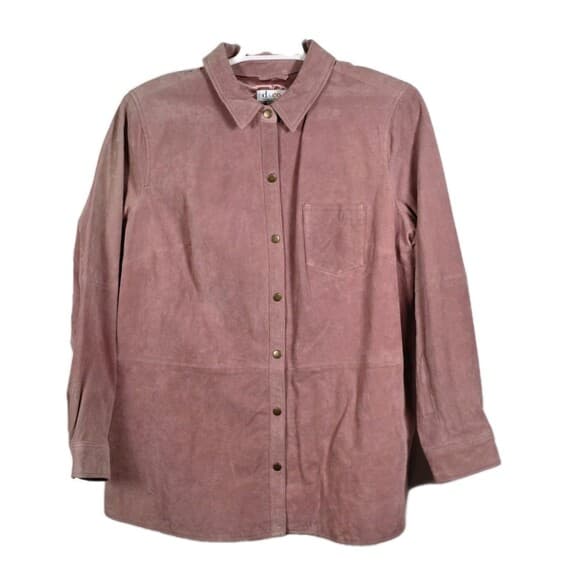 Denim & Co Lined Women's XL Mauve Pink Leather & Polyester Jacket - Thumbnail 9