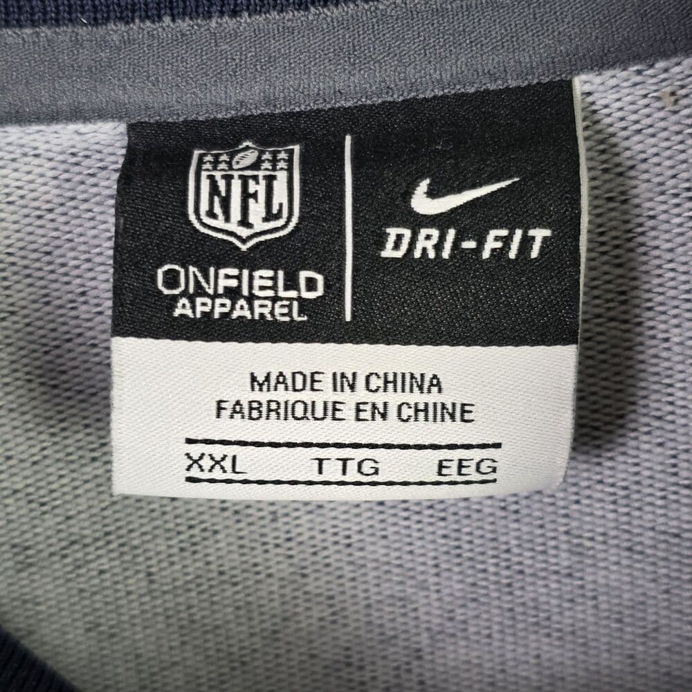 NIKE Chicago Bears XXL Blue 1/2 Zip Dri-Fit Long Sleeve Pullover - Thumbnail 6