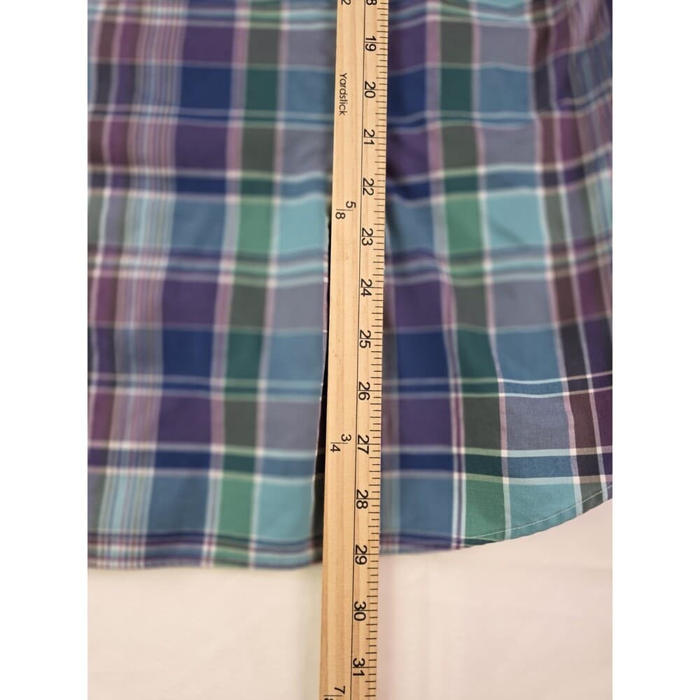 Chaps Easy‎ Care Men’s Size 2XL Blue Plaid Long Sleeve Button Up Shirt - Thumbnail 7