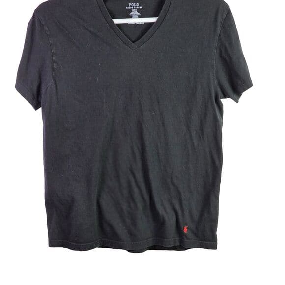 Polo Ralph Lauren Men's Large Black V-Neck Classic Fit Short Sleeve Shirt (2) - Thumbnail 8