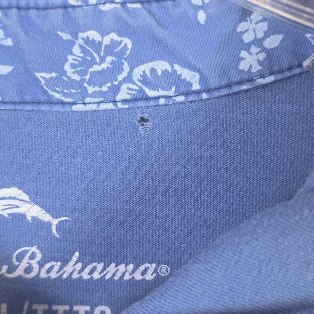 Tommy Bahama Men's XXL Blue Short Sleeve Shirt *Flaws* - Thumbnail 4