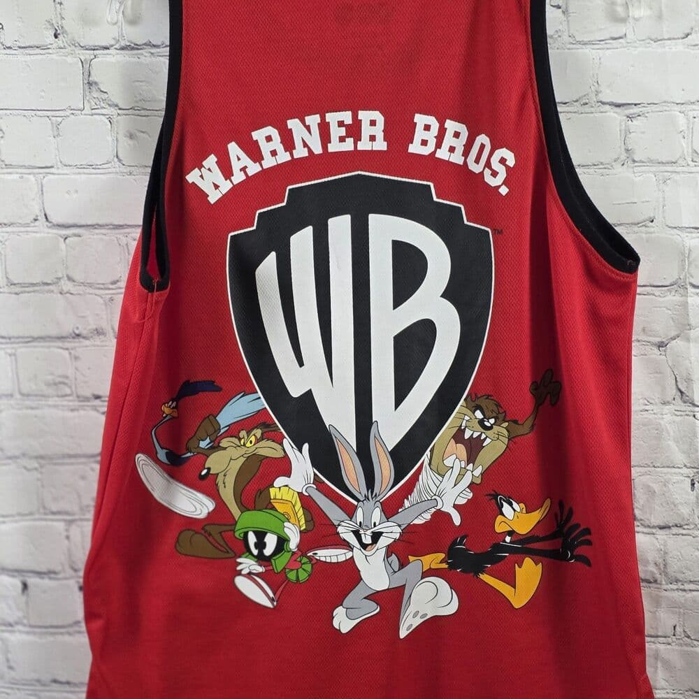 WB Men's Medium Red Looney Tunes Basketball Tank Top - Thumbnail 6
