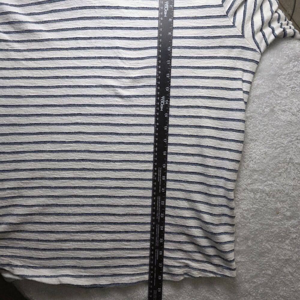 Marine Layer Men’s XL Ivory Blue Striped Long Sleeve Hoodie - Thumbnail 7