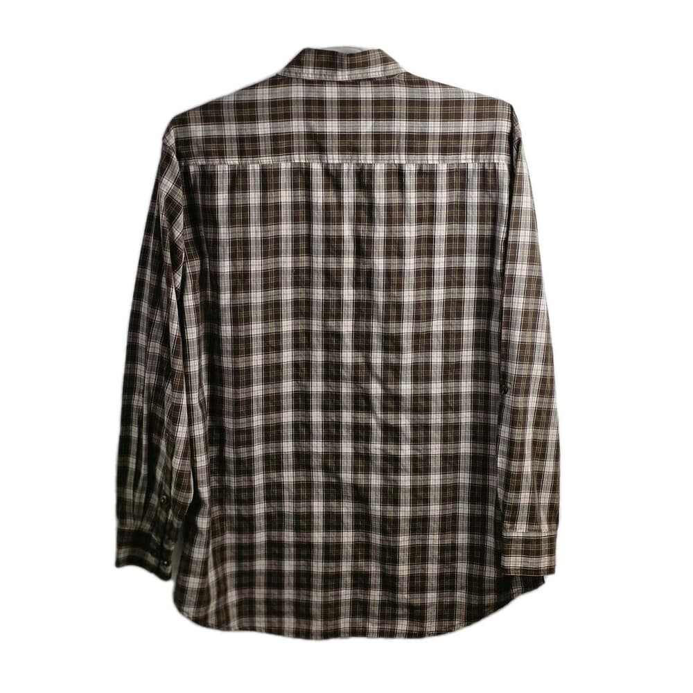 Red Head Men's Large Brown Multicolored Plaid Long Sleeve Button Up Shirt - Thumbnail 4