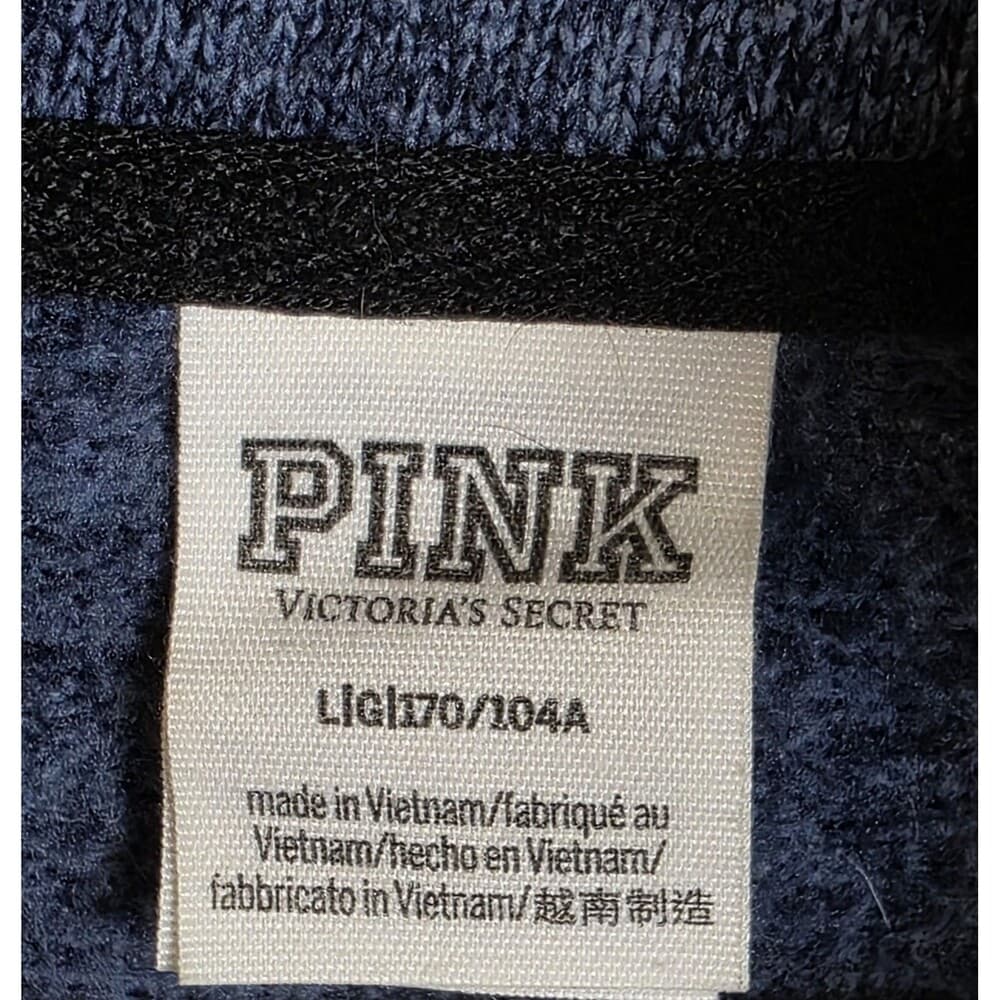 Victoria Secret‎ Pink Women's Size L Blue Marled 1/4 Zip Pullover - Thumbnail 2