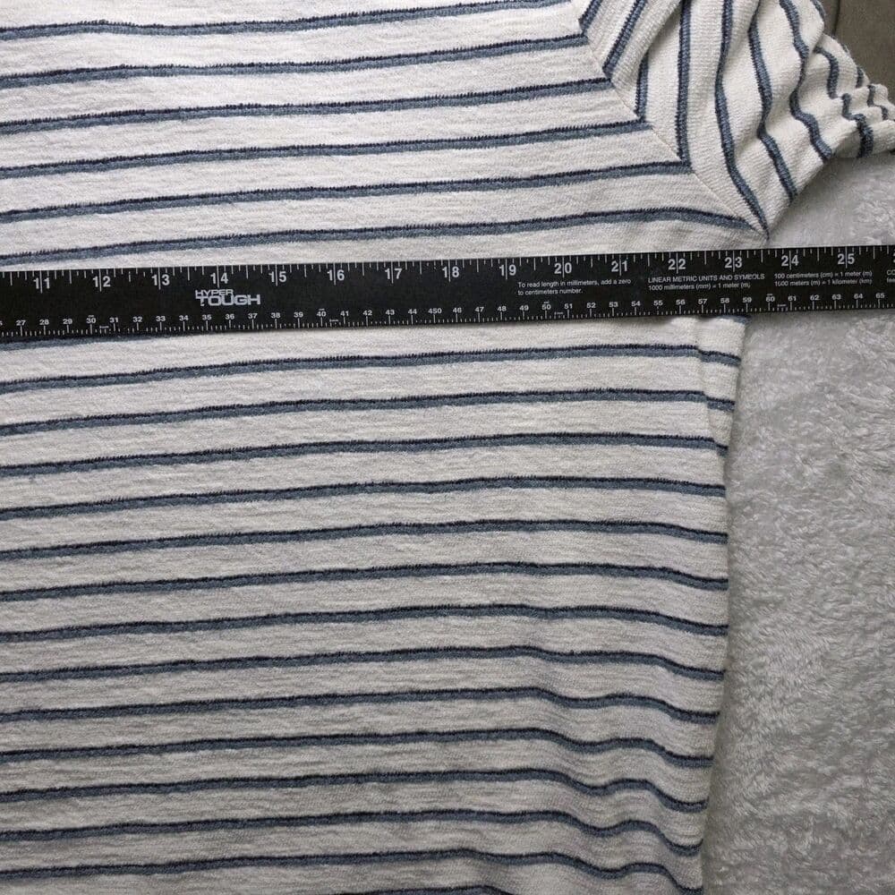 Marine Layer Men’s XL Ivory Blue Striped Long Sleeve Hoodie - Thumbnail 5