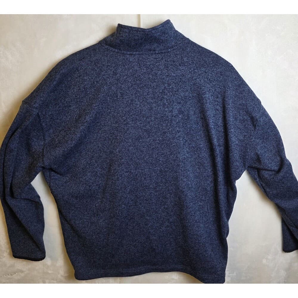 Victoria Secret‎ Pink Women's Size L Blue Marled 1/4 Zip Pullover - Thumbnail 4