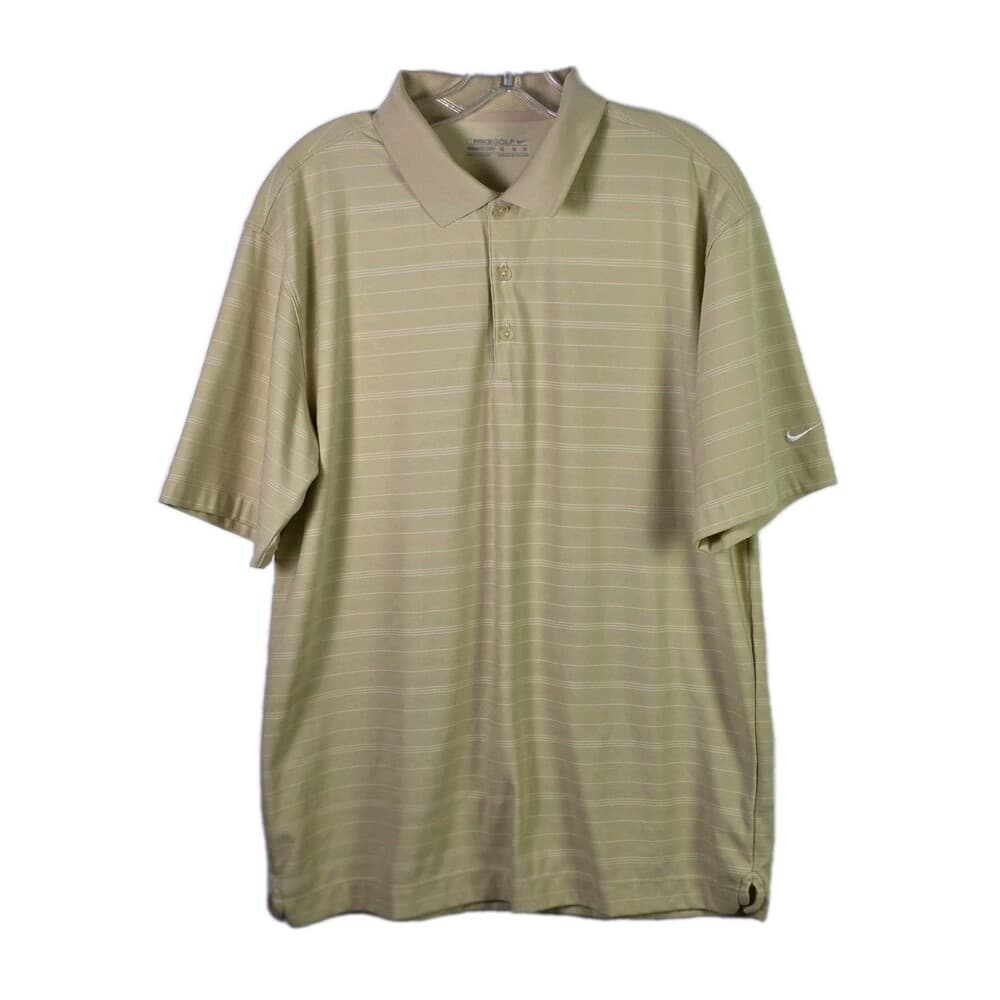 Nike Golf Fit Dry Men's Medium Yellow Striped Short Sleeve Shirt - Thumbnail 9