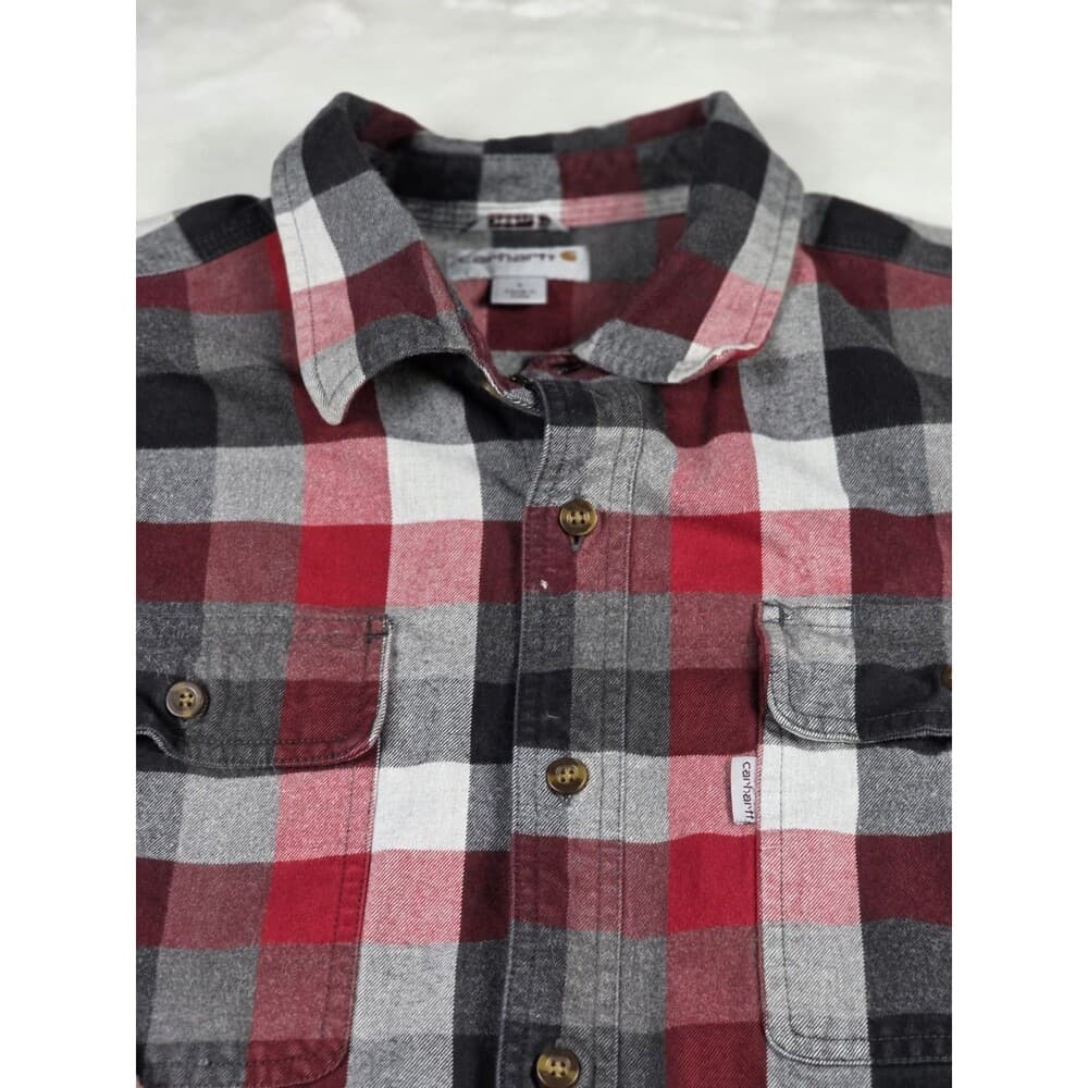 Carhartt Red‎ Black Checker Heavy Flannel Men's Size Large - Thumbnail 7
