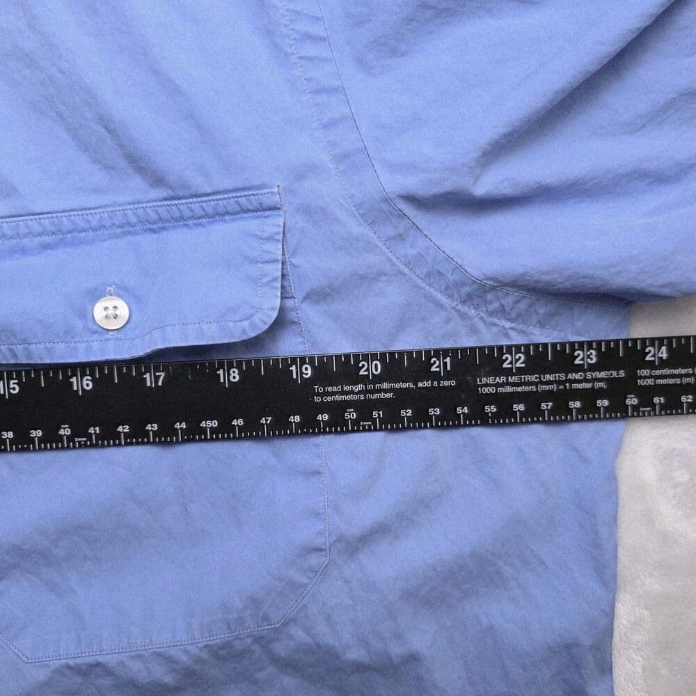 VTG Polo Ralph Lauren Mens Large Blue Chamois Outdoor Button Down Shirt - Thumbnail 5