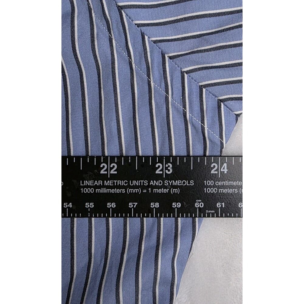 Ralph Lauren Men's 15.5 32/33‎ Blue Stripe Classic Fit Long Sleeve Shirt - Thumbnail 5