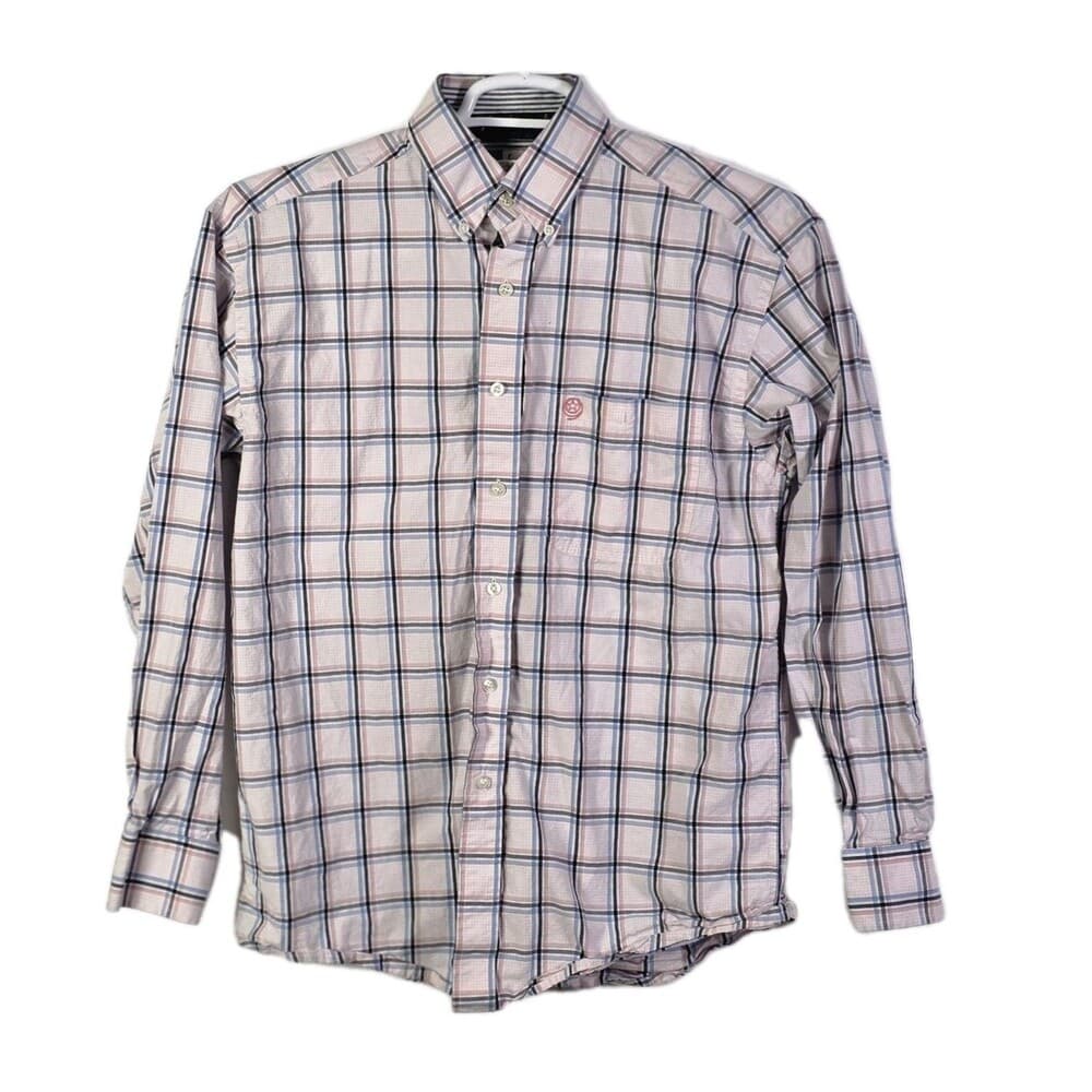 Wrangler George Strait Men's Medium Plaid‎ Long Sleeve Button Up Shirt - Thumbnail 6