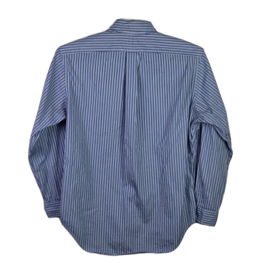 Ralph Lauren Men's 15.5 32/33‎ Blue Stripe Classic Fit Long Sleeve Shirt - Thumbnail 3