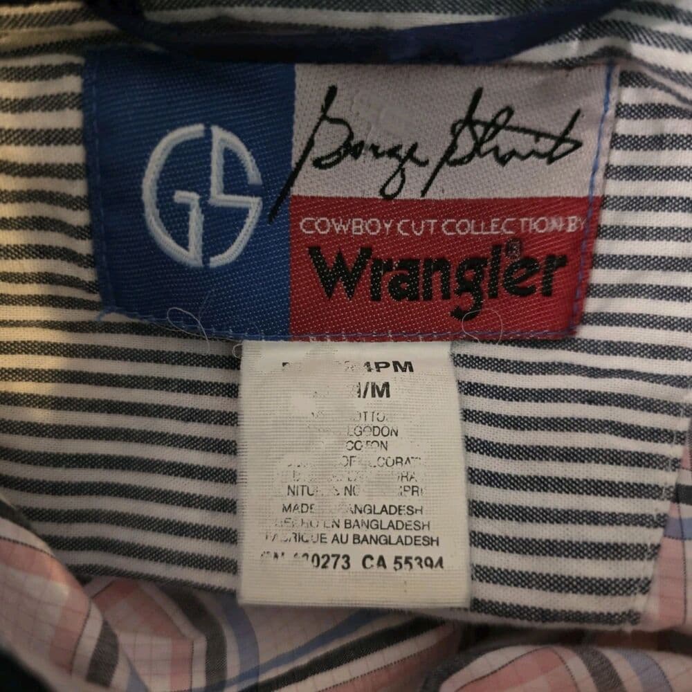 Wrangler George Strait Men's Medium Plaid‎ Long Sleeve Button Up Shirt - Thumbnail 2