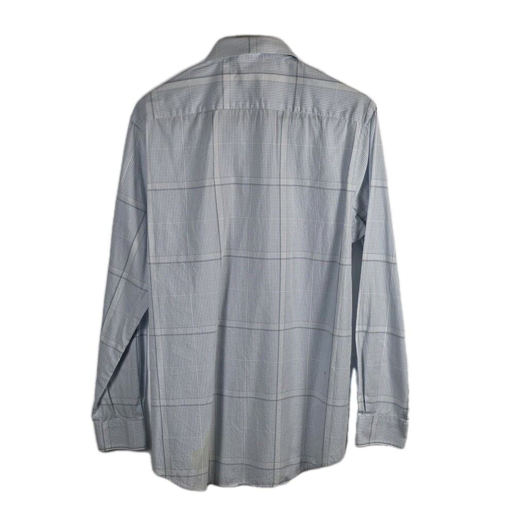 Michael Kors Shirt Men's‎ Blue Medium 15.5 -32/33 Slim Fit Stretch Long Sleeve - Thumbnail 5