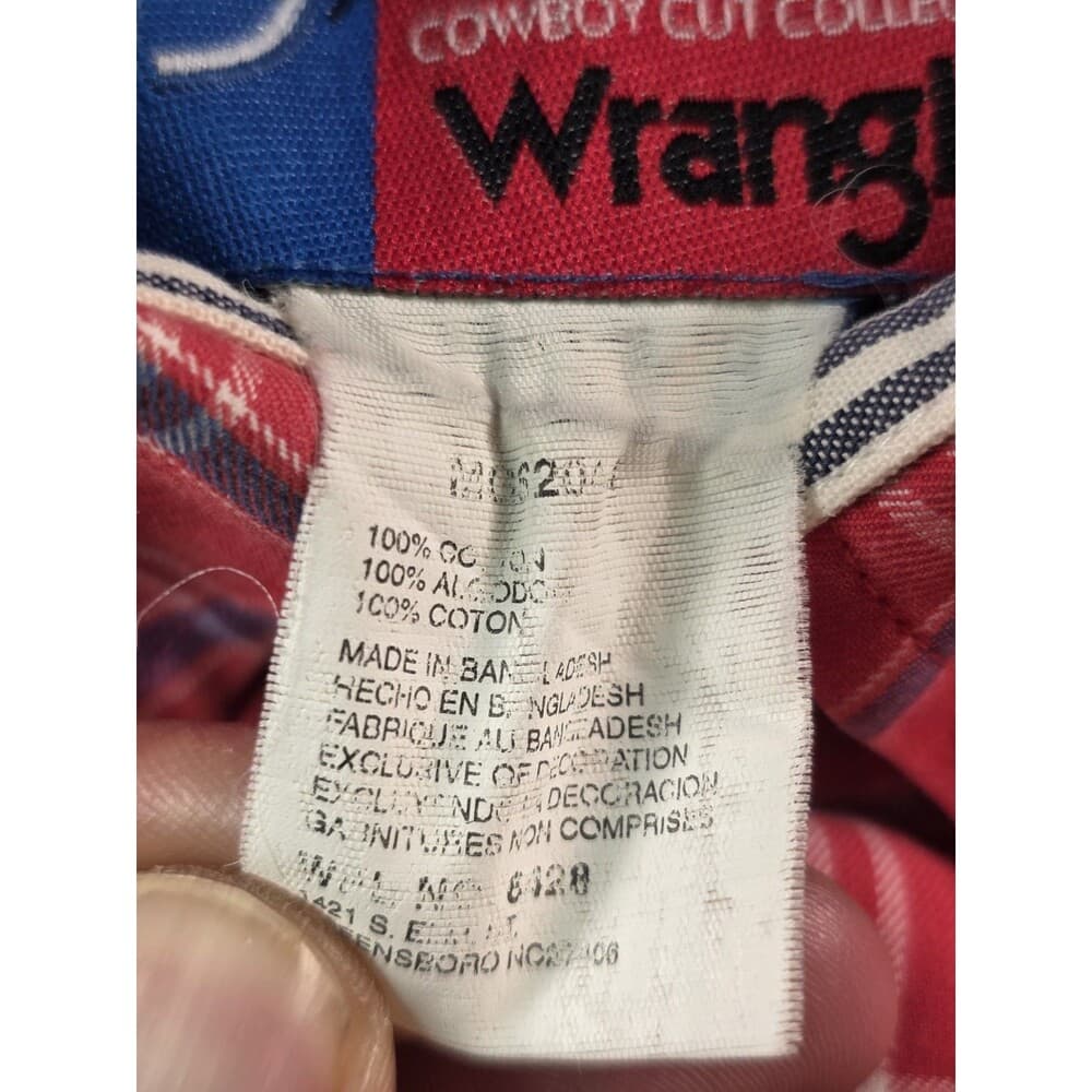 Wrangler George‎ Strait XL Red Plaid Button Up Shirt - Thumbnail 6