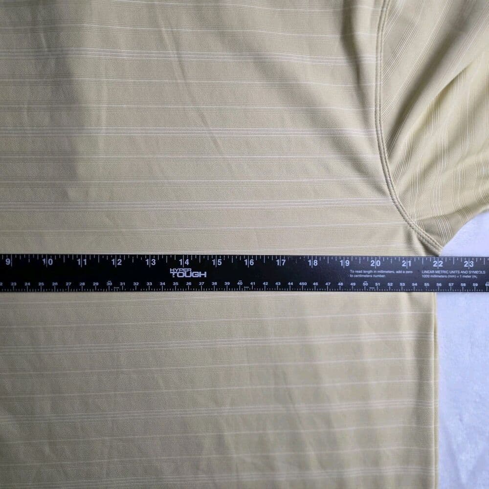 Nike Golf Fit Dry Men's Medium Yellow Striped Short Sleeve Shirt - Thumbnail 4