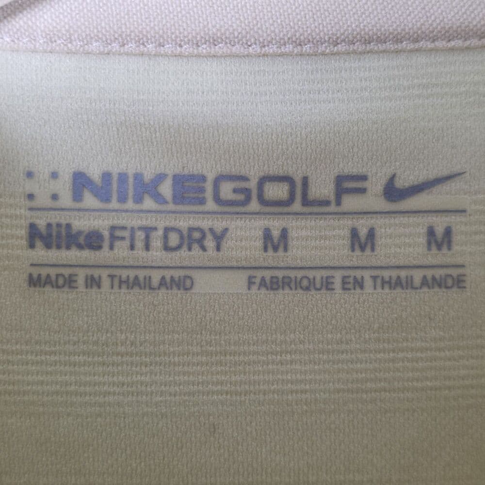 Nike Golf Fit Dry Men's Medium Yellow Striped Short Sleeve Shirt - Thumbnail 3
