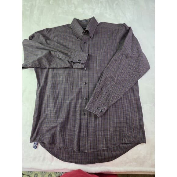 IZOD Men's 16.5 - 34/35 Large Long Sleeve Plaid Button Down Shirt‎ - Thumbnail 8