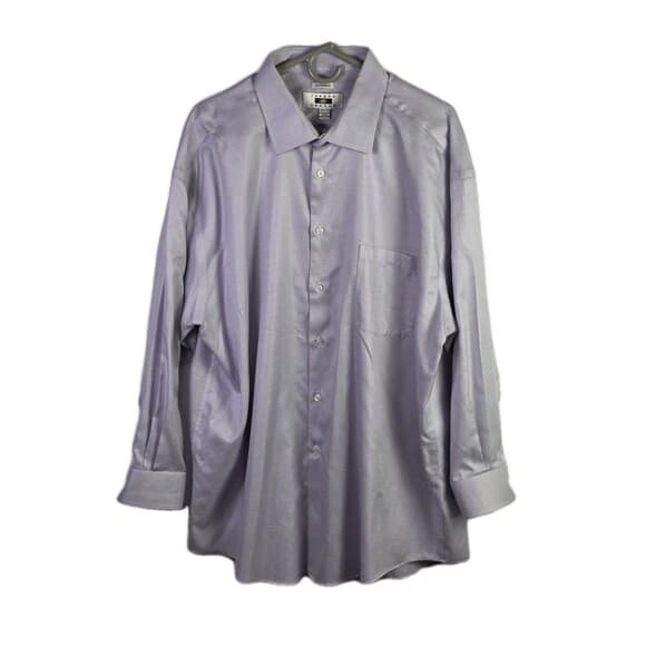 Joseph Abboud Men's 18.5-33 Purple Checkered Long Sleeve Button Down Dress Shirt - Thumbnail 9