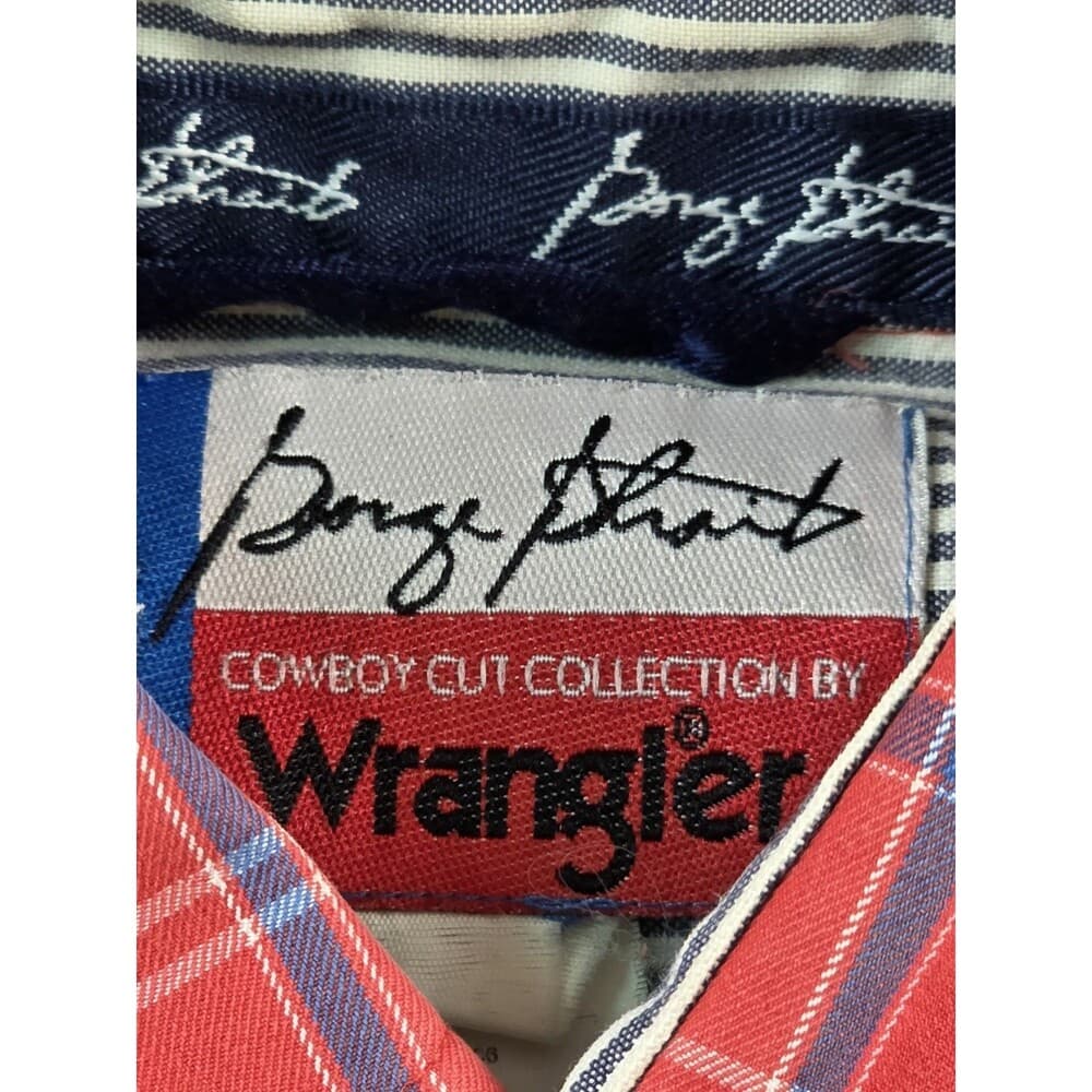 Wrangler George‎ Strait XL Red Plaid Button Up Shirt - Thumbnail 3